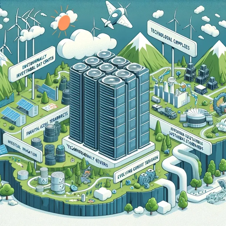 data center in the middle of an illustrated city.