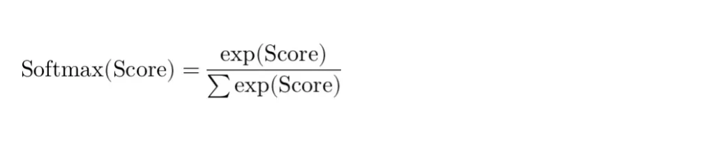 softmax(score) equation.